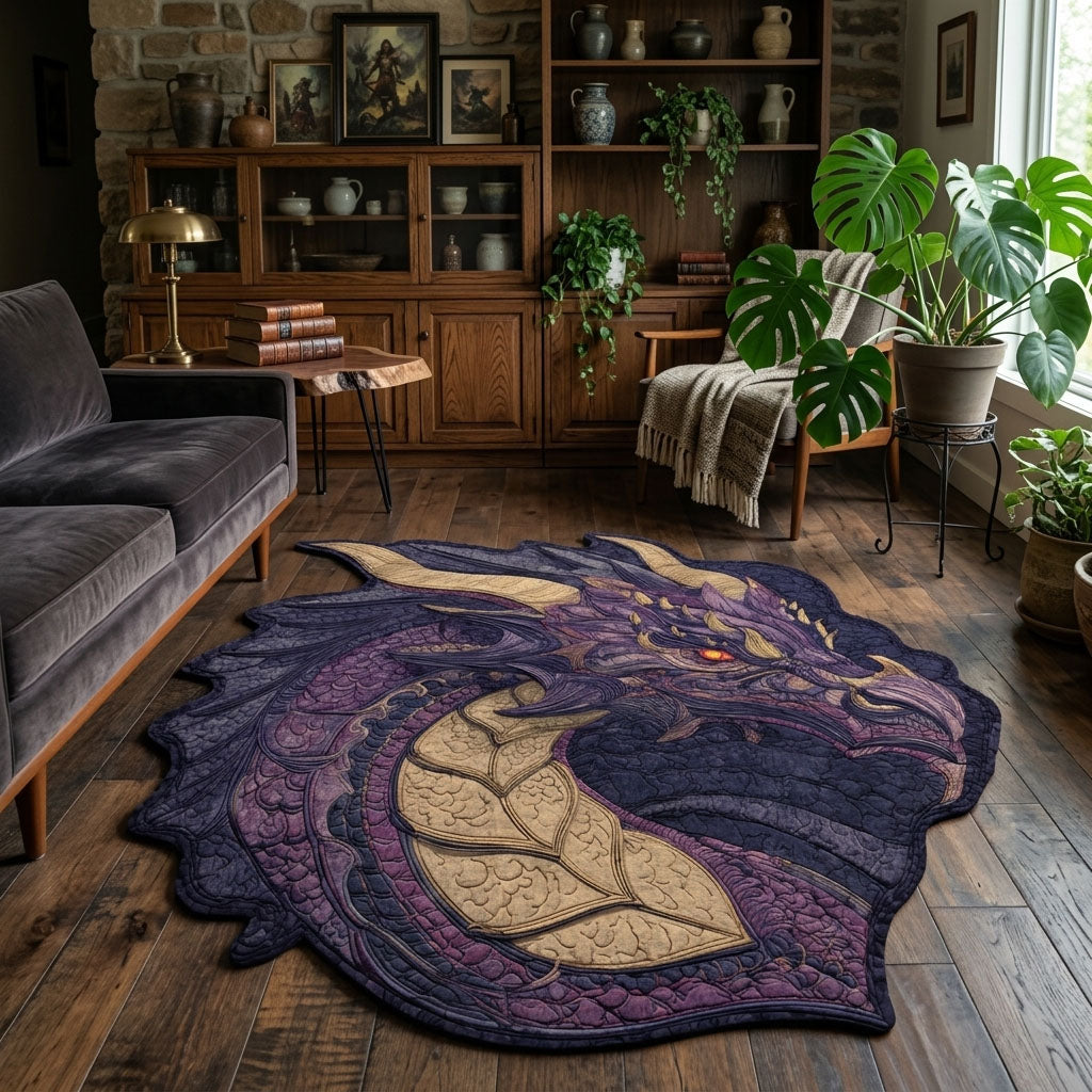 Dragon Haven Custom Shape Area Rug - Cute Animal Design | Die-Cut Non-Slip Rug - washable non-slip printed rug