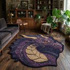 Dragon Haven Custom Shape Area Rug - Cute Animal Design | Die-Cut Non-Slip Rug - washable non-slip printed rug