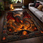Dragon Legacy area rug in a living room