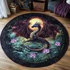 Dragon Light Round Mat Rug - washable non-slip printed rug