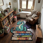 Dragon Nook Custom Shape Area Rug - Cute Animal Design | Die-Cut Non-Slip Rug - washable non-slip printed rug