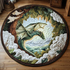Dragon Round Mat Rug - washable non-slip printed rug