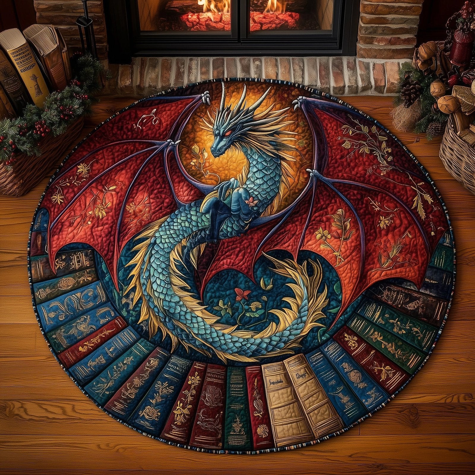 Dragon Round Mat Rug - Nature Design | Serene Home Decor