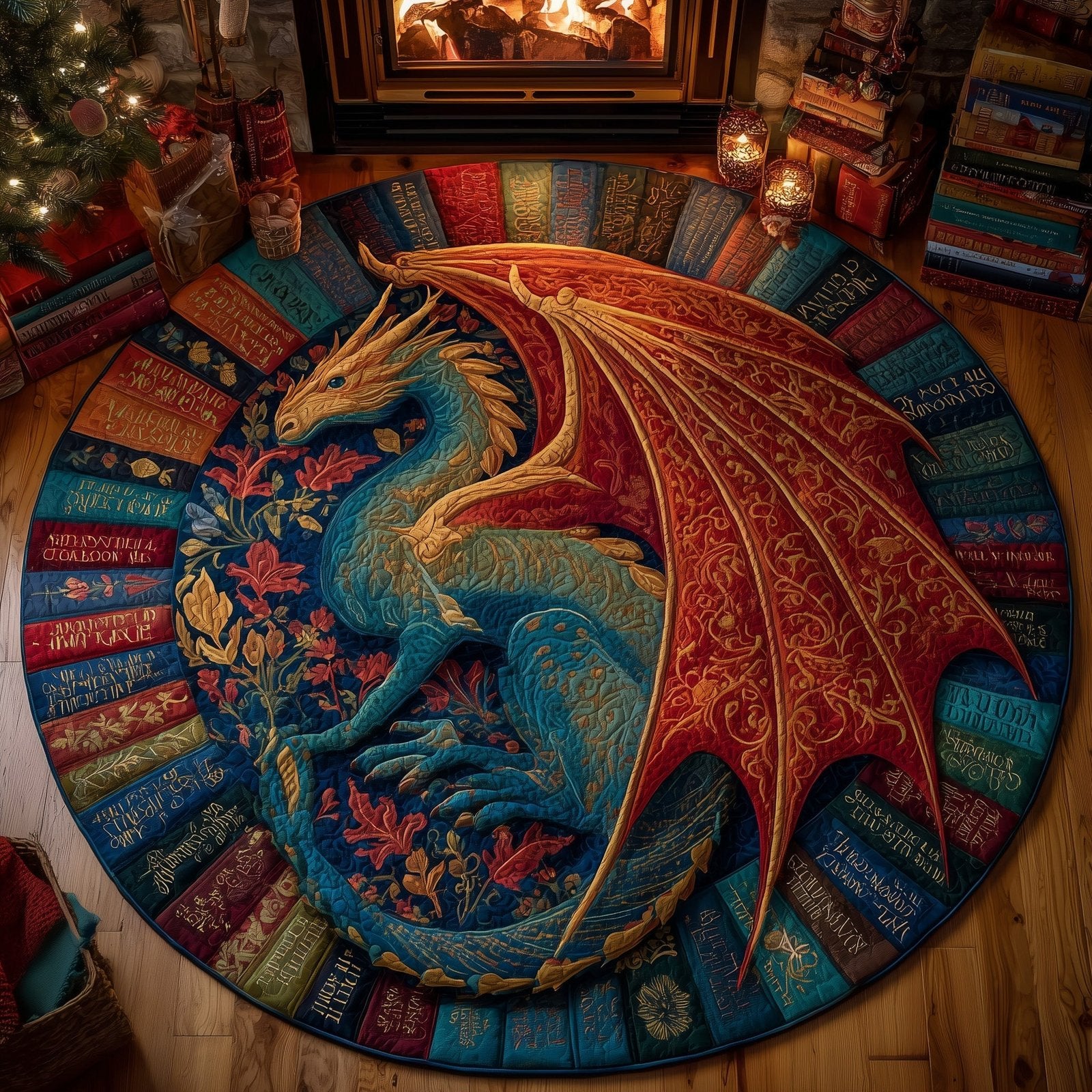 Dragon Round Mat Rug - Nature Design | Serene Home Decor