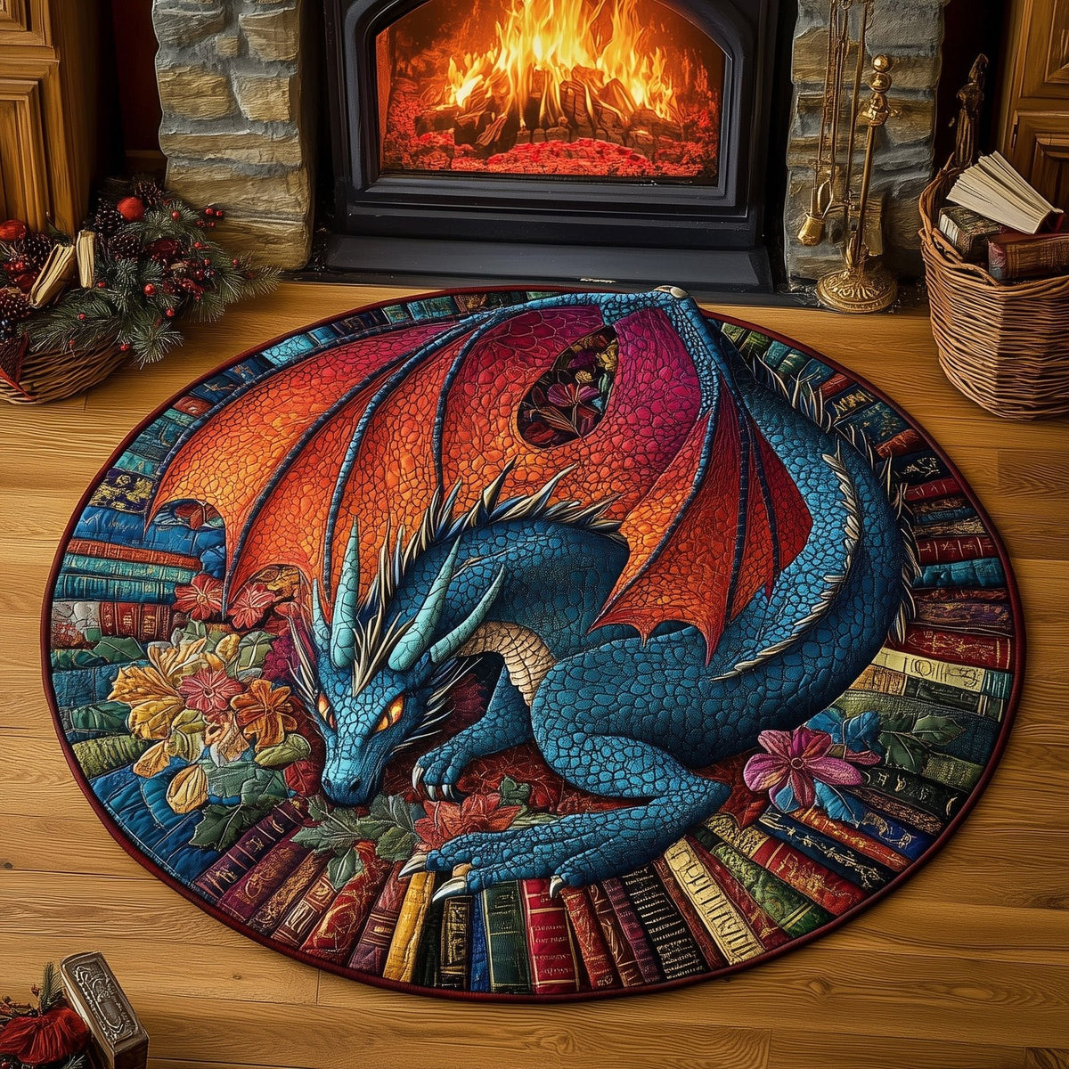Dragon Round Mat Rug - Nature Design | Serene Home Decor