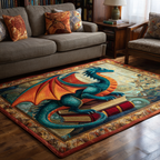 Dragon Realm area rug in a living room