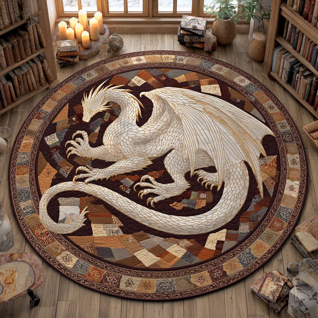Dragon Royale Round Mat Rug - washable non-slip printed rug