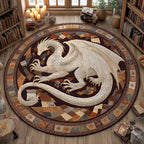 Dragon Royale Round Mat Rug - washable non-slip printed rug