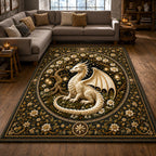 Dragon Spirit area rug in a living room