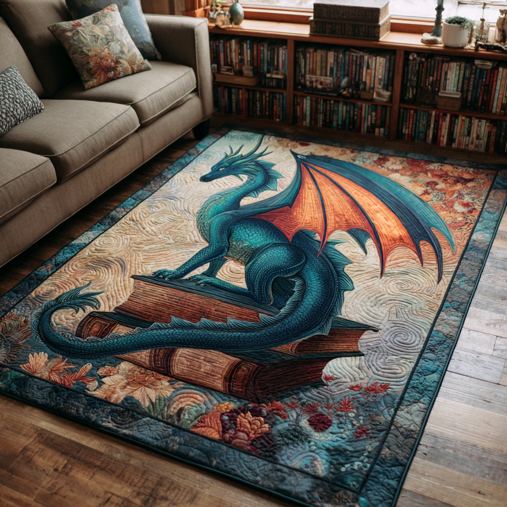 Dragon Spirit area rug in a living room