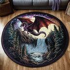 Dragon Stone Round Mat Rug - washable non-slip printed rug