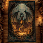Dragon Tome area rug in a living room