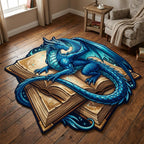 Dragon Tome Custom Shape Area Rug - Cute Animal Design | Die-Cut Non-Slip Rug - washable non-slip printed rug