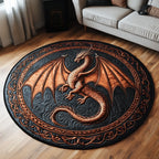 Dragon Watch Round Mat Rug - washable non-slip printed rug