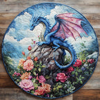 Dragon Whisper Round Mat Rug - washable non-slip printed rug