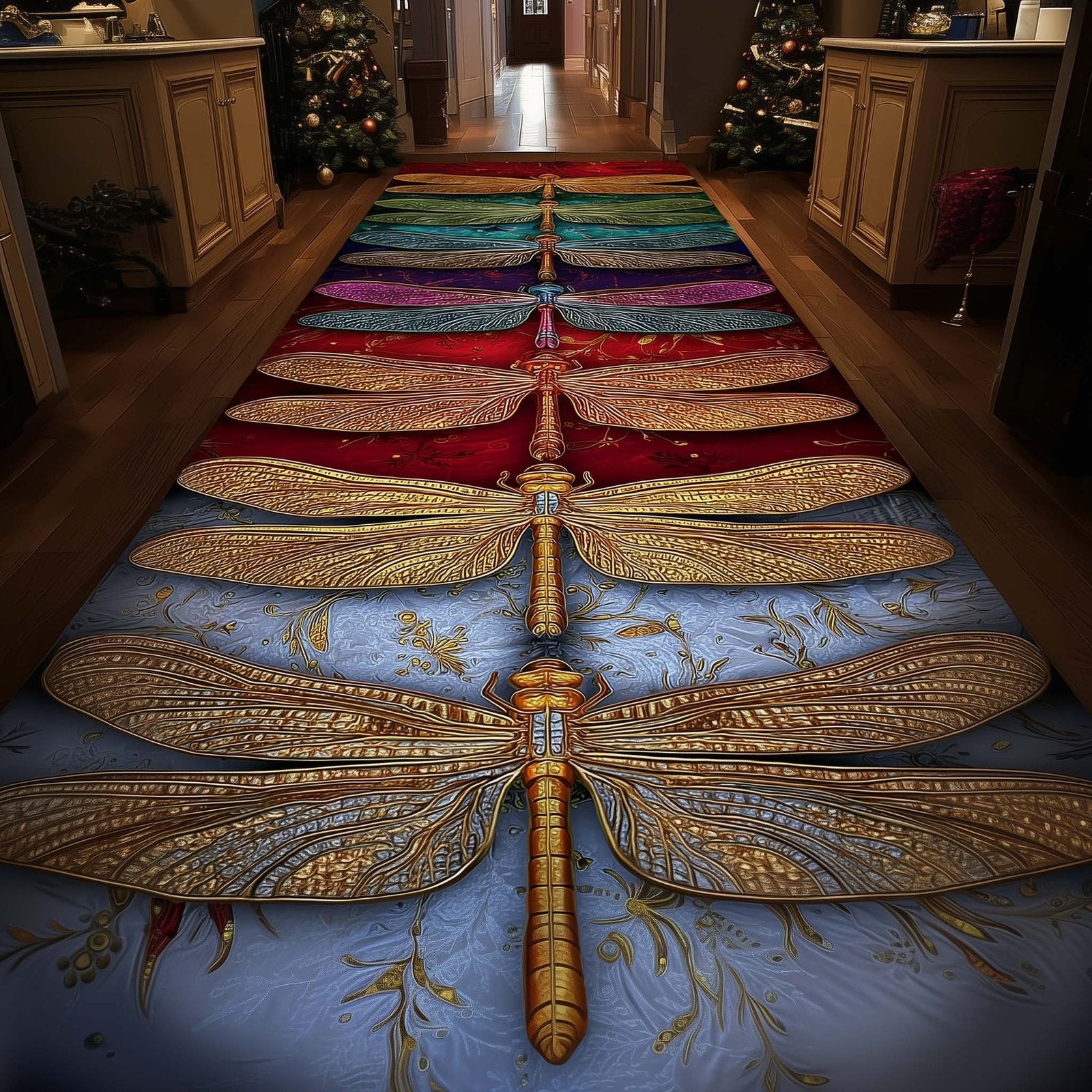 Dragonfly Flight Runner Rug - Nature Design | Serene Runner Rug