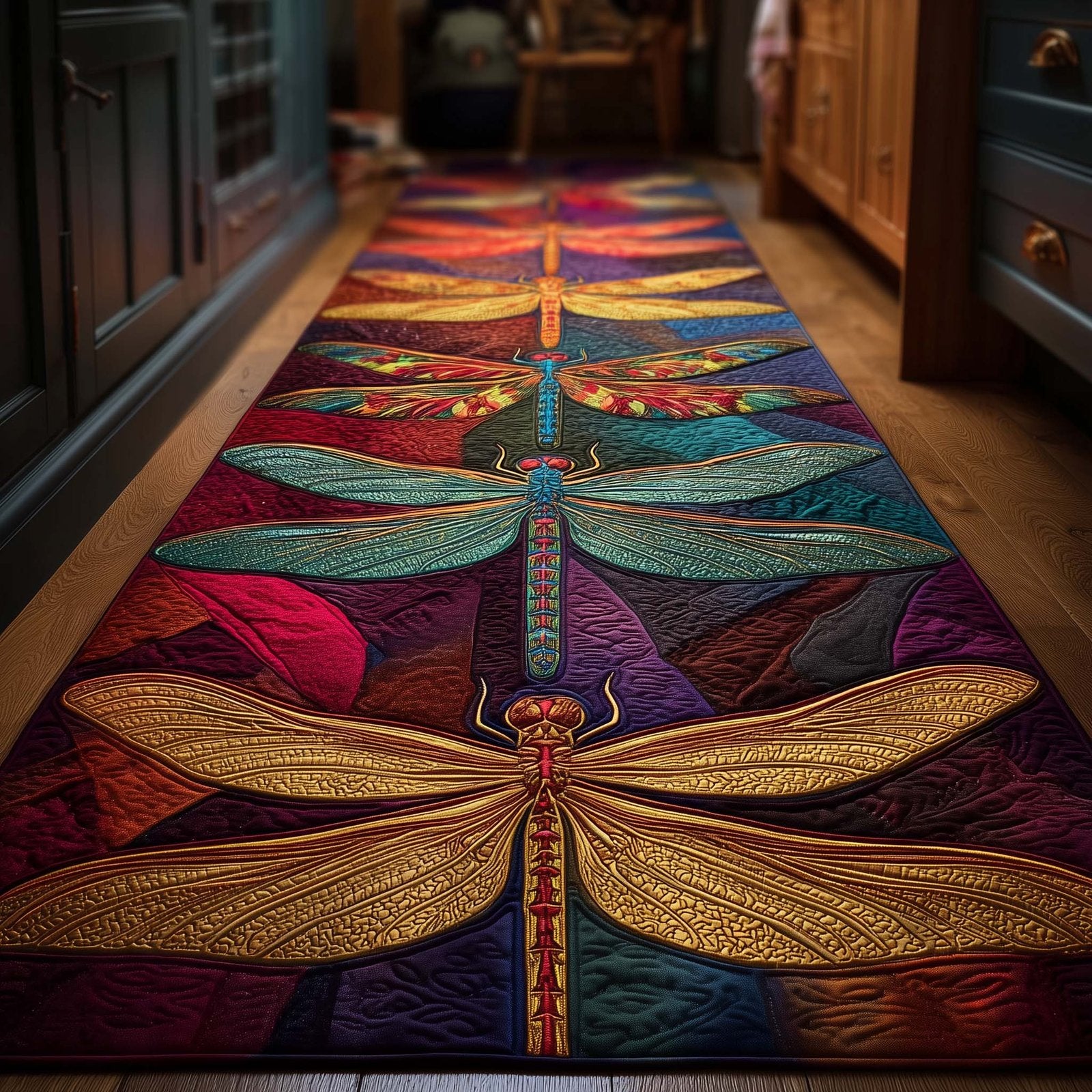 Dragonfly Flight Runner Rug - Nature Design | Serene Runner Rug