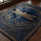 Dragonfly Harmony area rug in a living room
