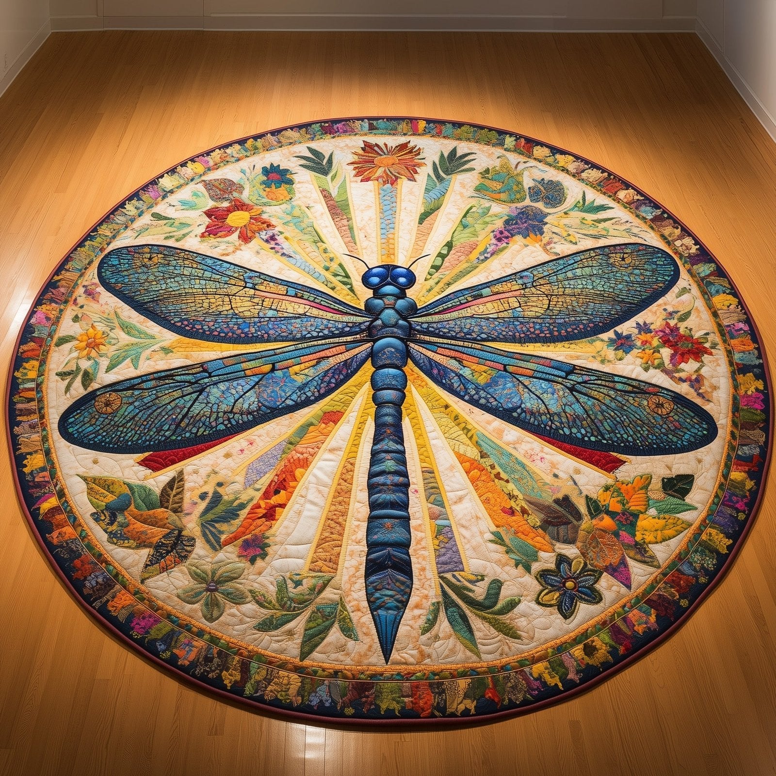 Dragonfly Round Mat Rug - Nature Design | Serene Home Decor
