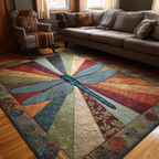 Dragonfly Shine area rug in a living room