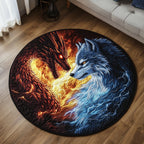Dragonstar Ring Round Mat Rug - washable non-slip printed rug