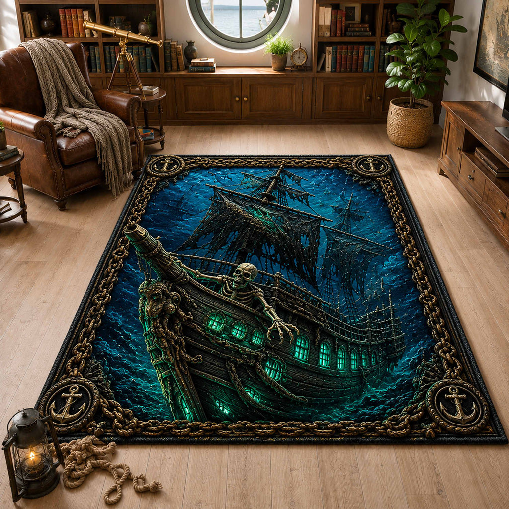 Dread Waters area rug in a living room