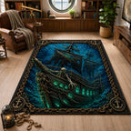 Dread Waters area rug in a living room