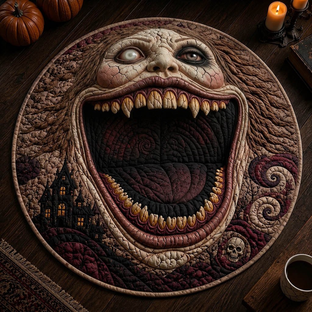 Dreadful Abyss Round Mat Rug - washable non-slip printed rug