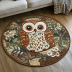 Dream Owl Round Mat Rug - washable non-slip printed rug