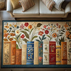 Dream Pages area rug in a living room