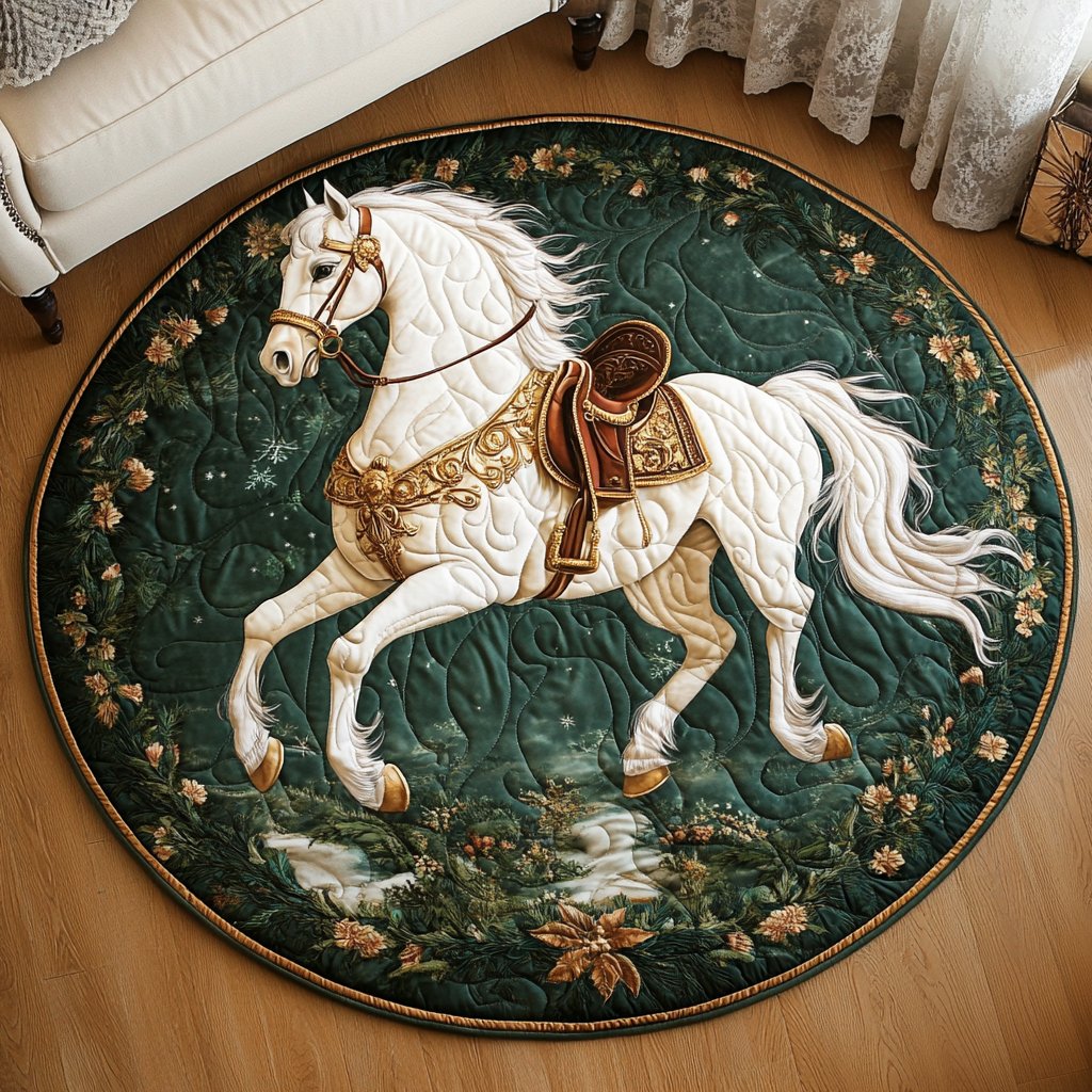 Dream Rider Round Mat Rug - washable non-slip printed rug