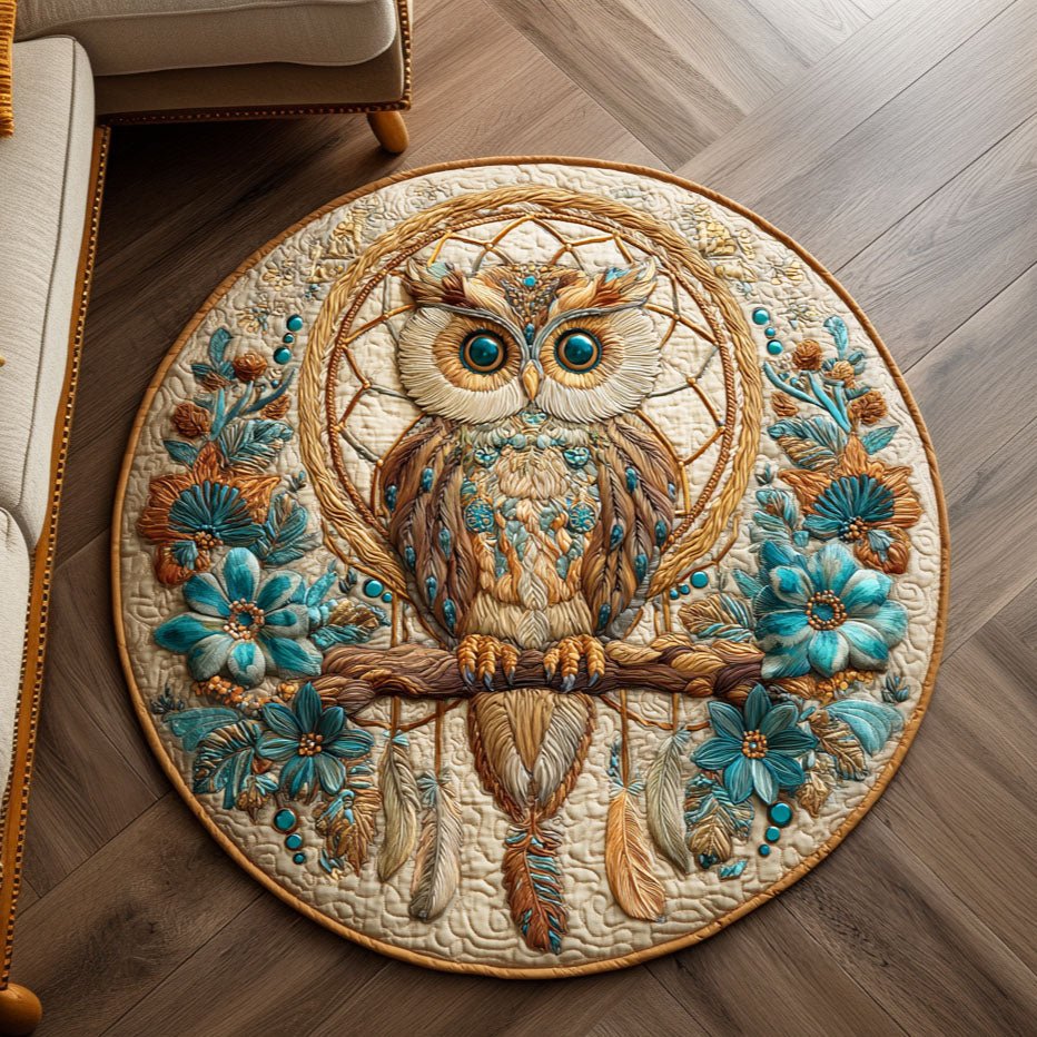Dream Wing Round Mat Rug - washable non-slip printed rug