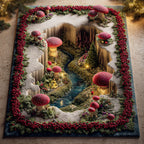 Dreamcap Fungi Garden area rug in a living room