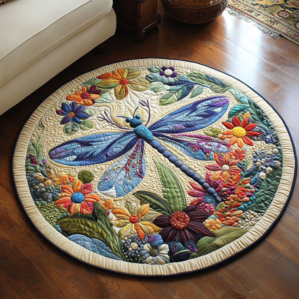 Dreamcatcher Dragonfly Round Mat Rug - Cute Pet Design | Animal Printed Home Decor