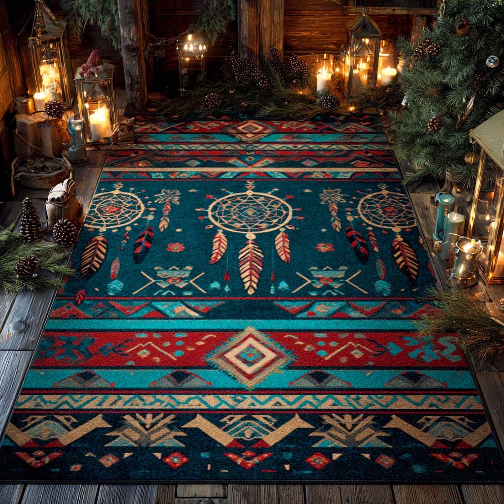 Dreamcatcher Spirit Path area rug in a living room