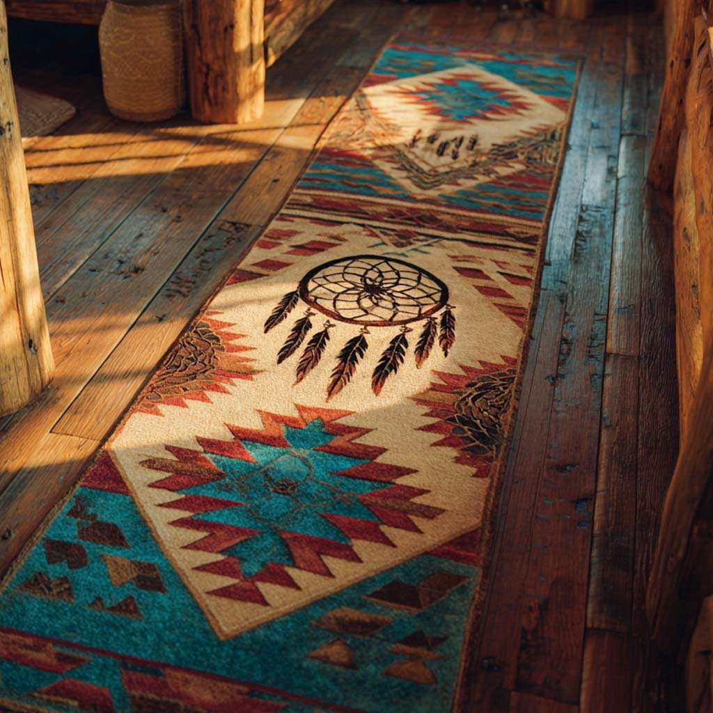 Dreamcatcher Trail Runner Carpet Runner Rug - Cute Pet Design | Animal Printed Runner Rug