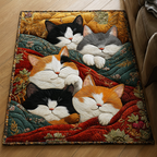 Dreamy Cat area rug in a living room