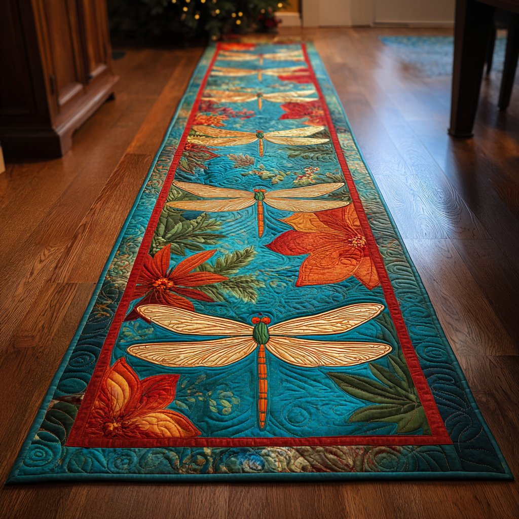Dreamy Dragonfly Runner Carpet Runner Rug - Cute Pet Design | Animal Printed Runner Rug