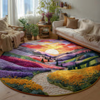 Dreamy Pathway Round Mat Rug - washable non-slip printed rug