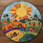 Dreamy Rise Round Mat Rug - washable non-slip printed rug
