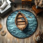 Drift And Dream Round Mat Rug - washable non-slip printed rug