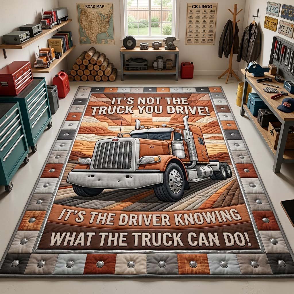 Driver Knows The Machine area rug in a living room