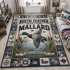 Duck Hunting area rug in a living room