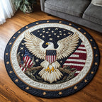 Eagle Glory Round Mat Rug - washable non-slip printed rug