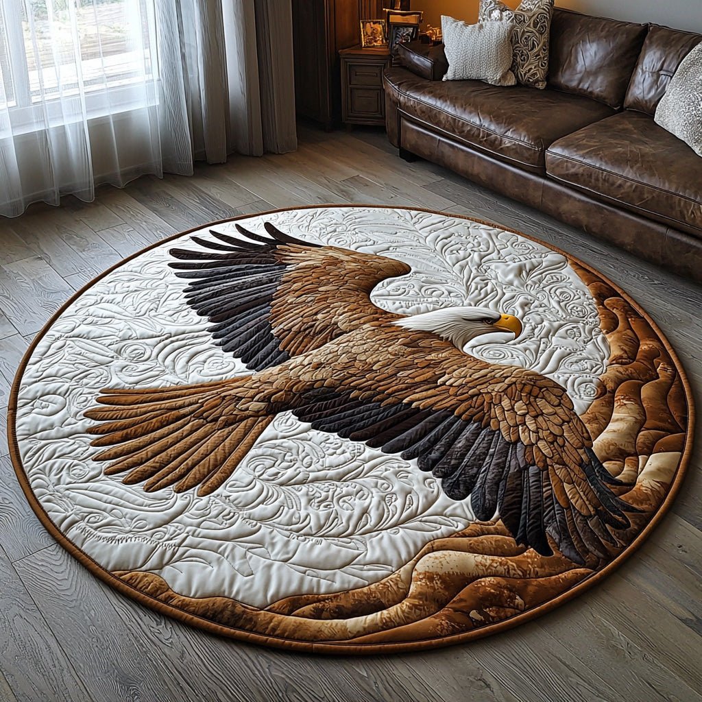 Eagle Glory (Design 2) Round Mat Rug - washable non-slip printed rug