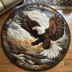 Eagle Heart Round Mat Rug - washable non-slip printed rug