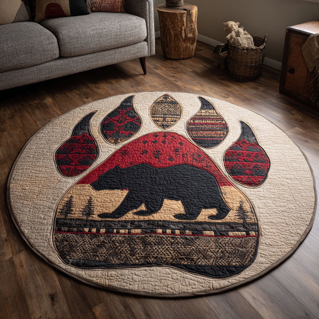 Eagle Path Round Mat Rug - washable non-slip printed rug