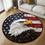 Eagle Pride Round Mat Rug - washable non-slip printed rug