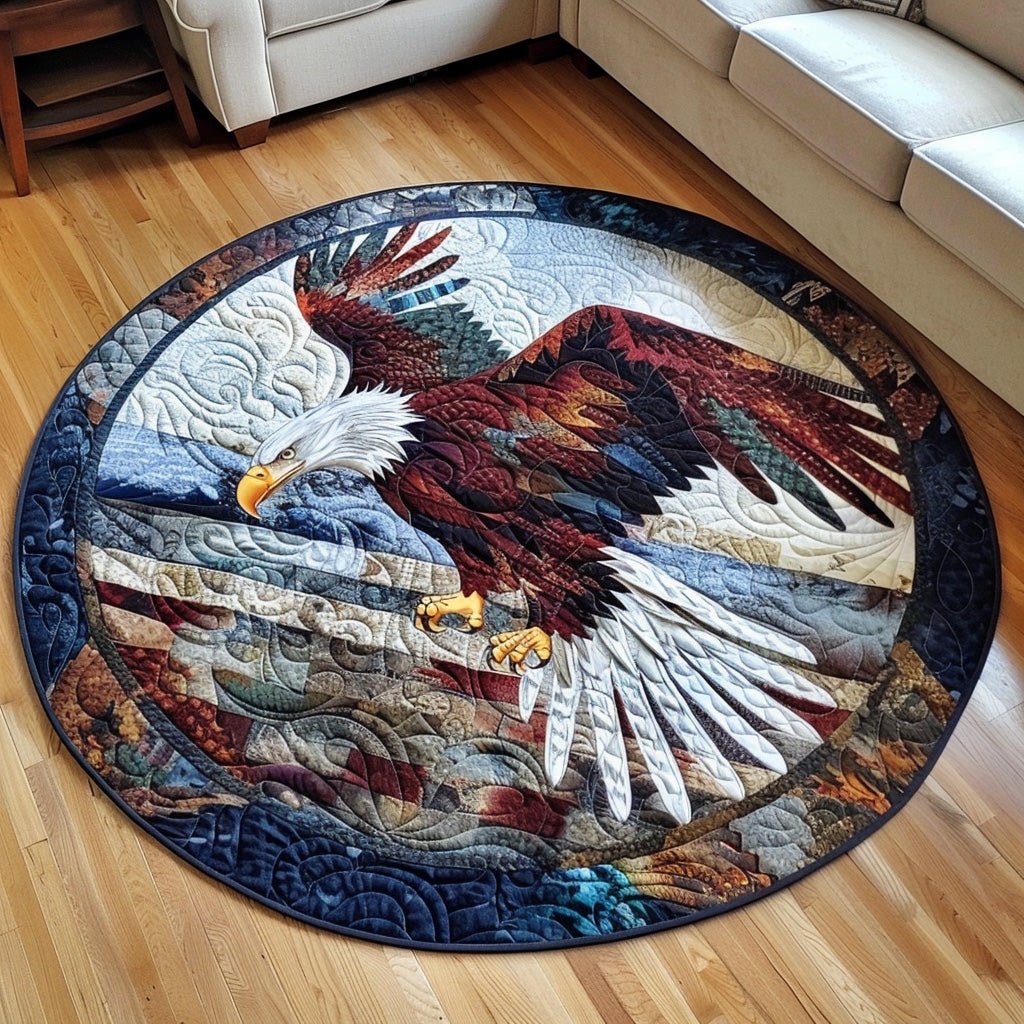 Eagle Sky Round Mat Rug - washable non-slip printed rug