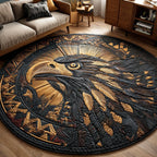 Eagle Spirit Round Mat Rug - washable non-slip printed rug
